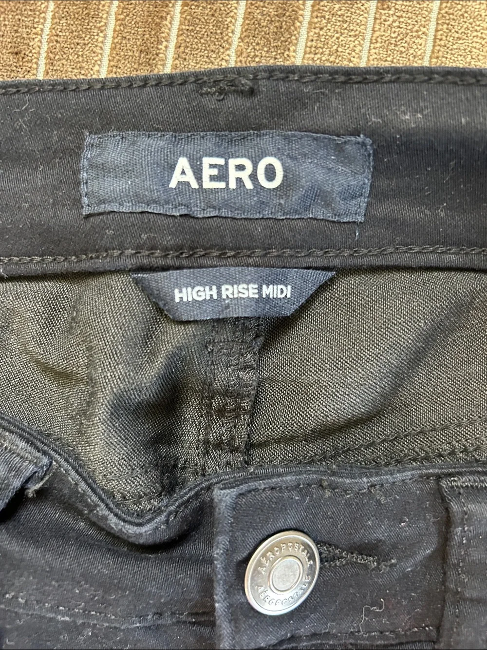 Aeropostale Black Cuffed Denim Shorts